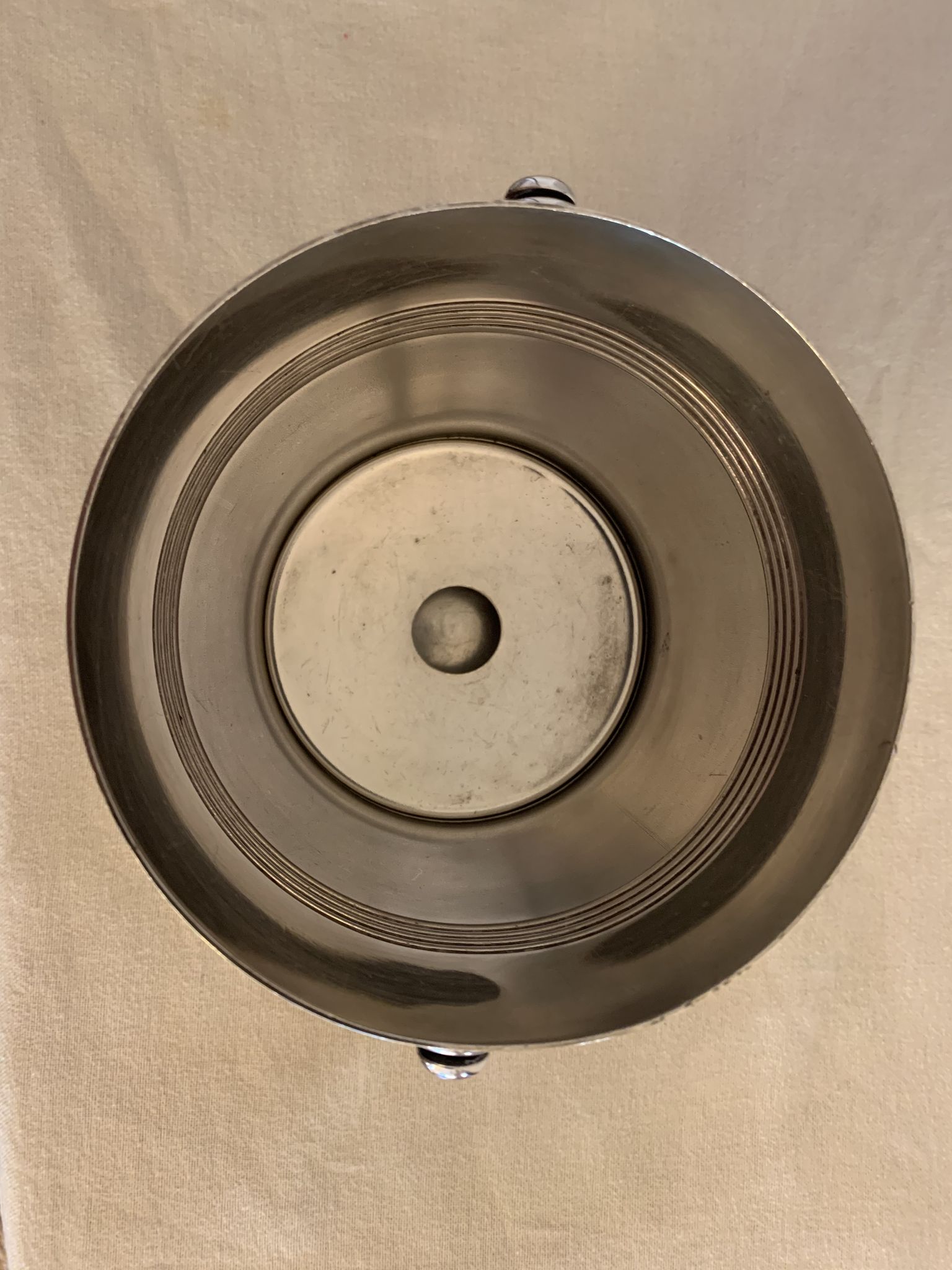 Pair of luc Lanel Christofle Gallia silver metal ice buckets 1940