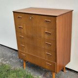 Scandinavian teak chest of drawers, 5 drawers, 1960s