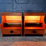 Pair of rosewood bedside tables, 1960s-70s