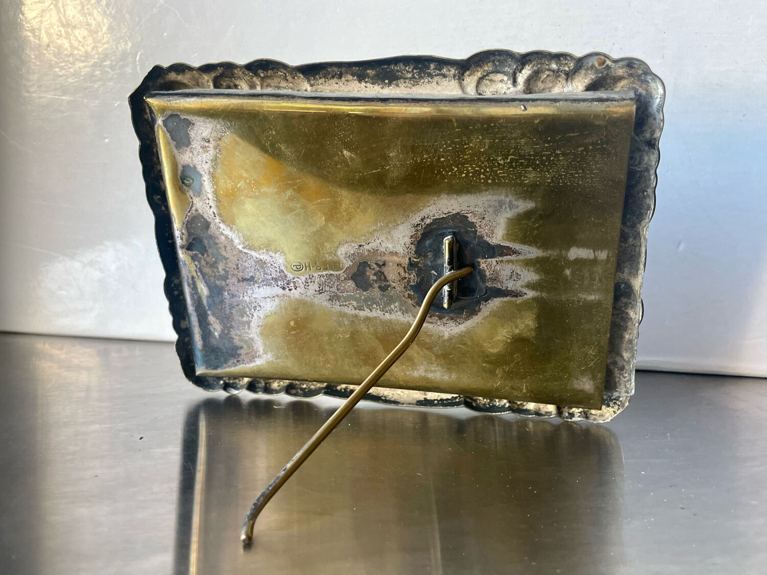 Art nouveau brass picture frame