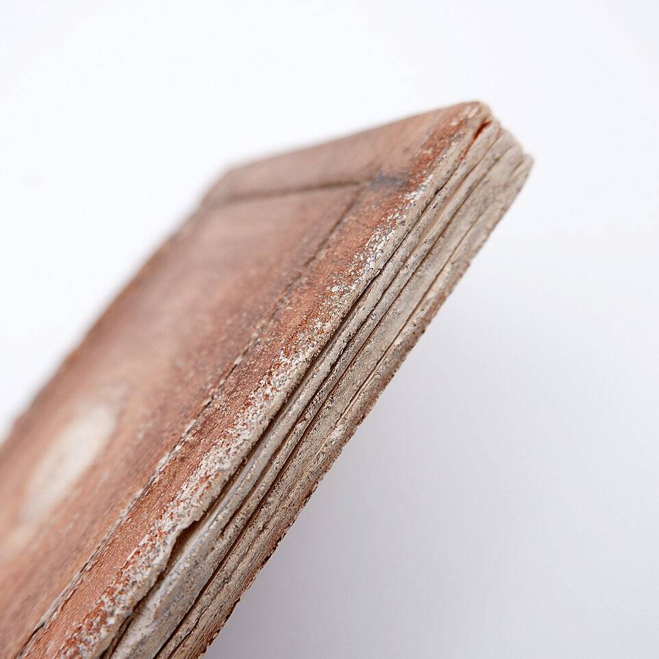 Set of 3 terracotta Books "Fond d'Atelier" N.Lebrun - Belgium 1980s