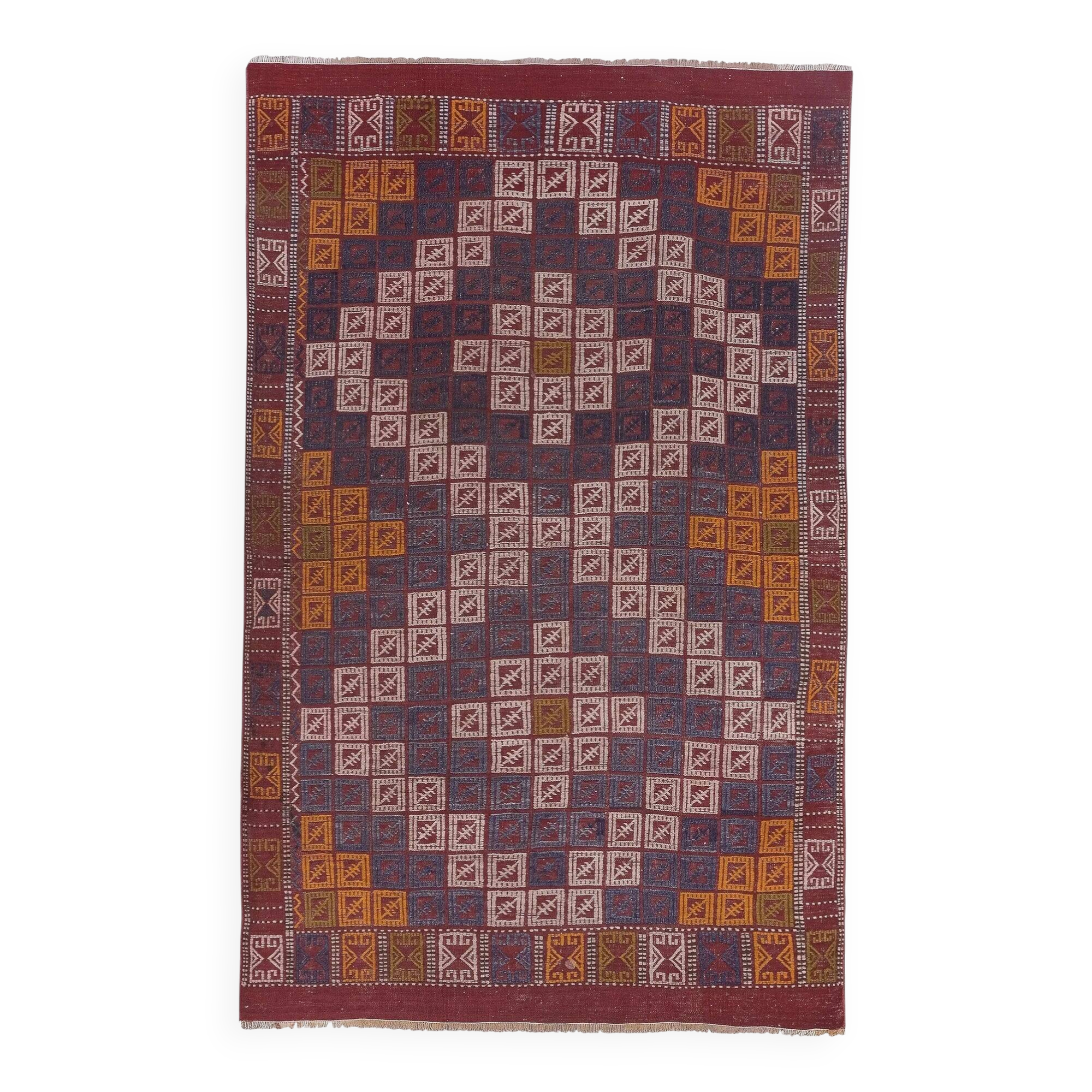 Vintage Turkish kilim handwoven 136x204 cm