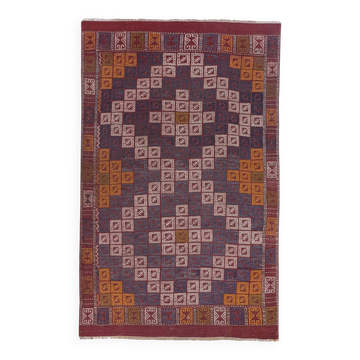 Vintage Turkish kilim handwoven 136x204 cm