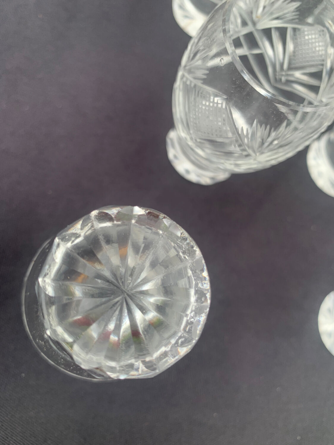 12 St Louis crystal liqueur goblets/glasses, 19th century