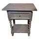 Restored 1900 bedside table in solid wood painted in Gustavian grey