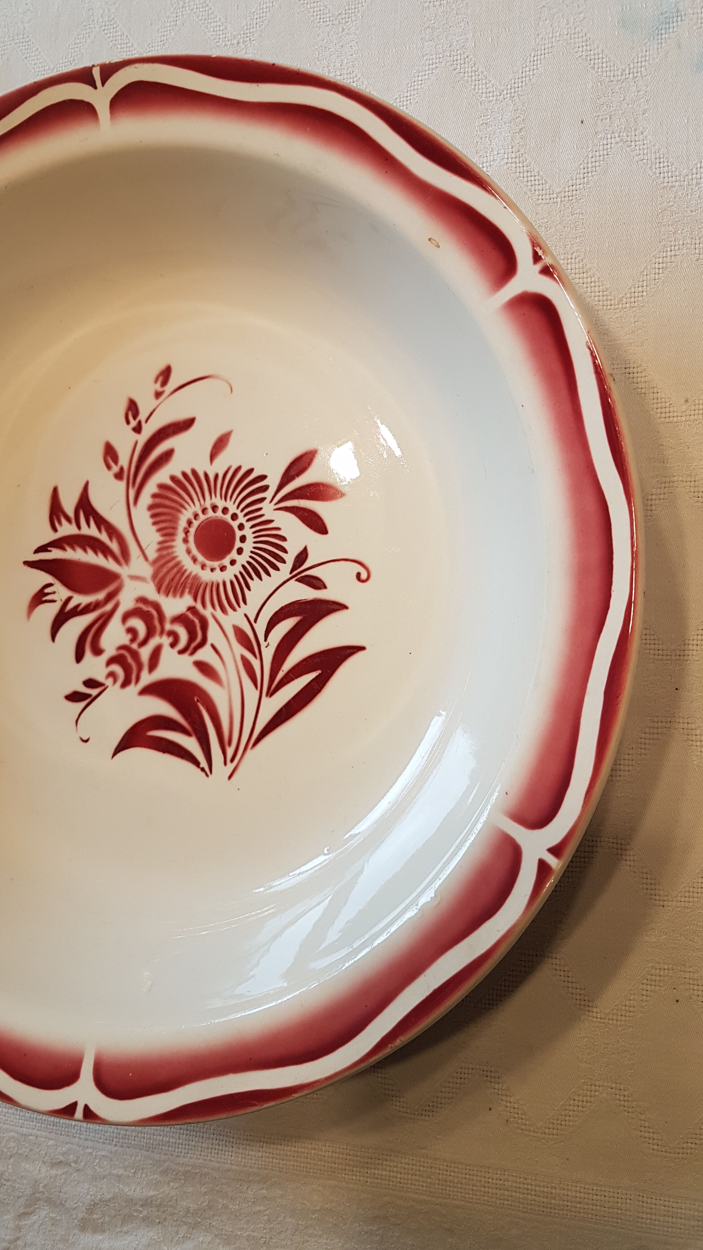 Great deep dish Sarreguemine earthenware