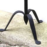 Large 7-arm wrought iron tripod candle holder, 1950s