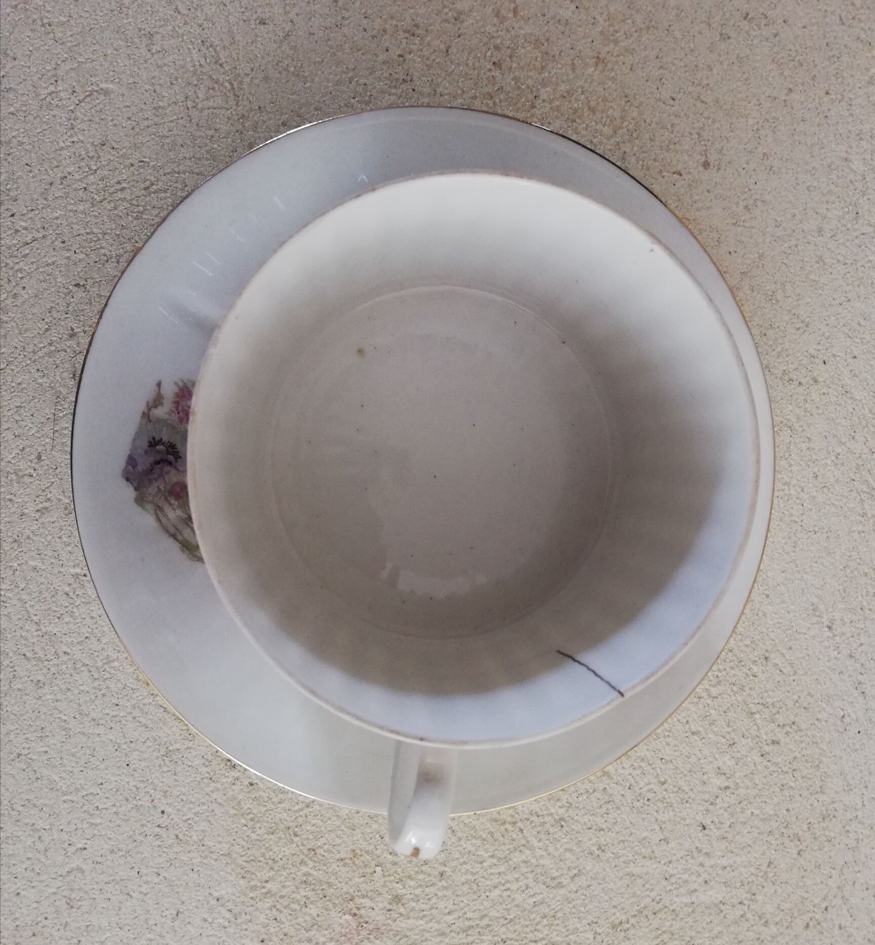 Limoges porcelain chocolate cup and saucer