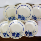 Set of 6 vintage soup plates from Grimaud Strasbourg, Poitiers model, porcelain