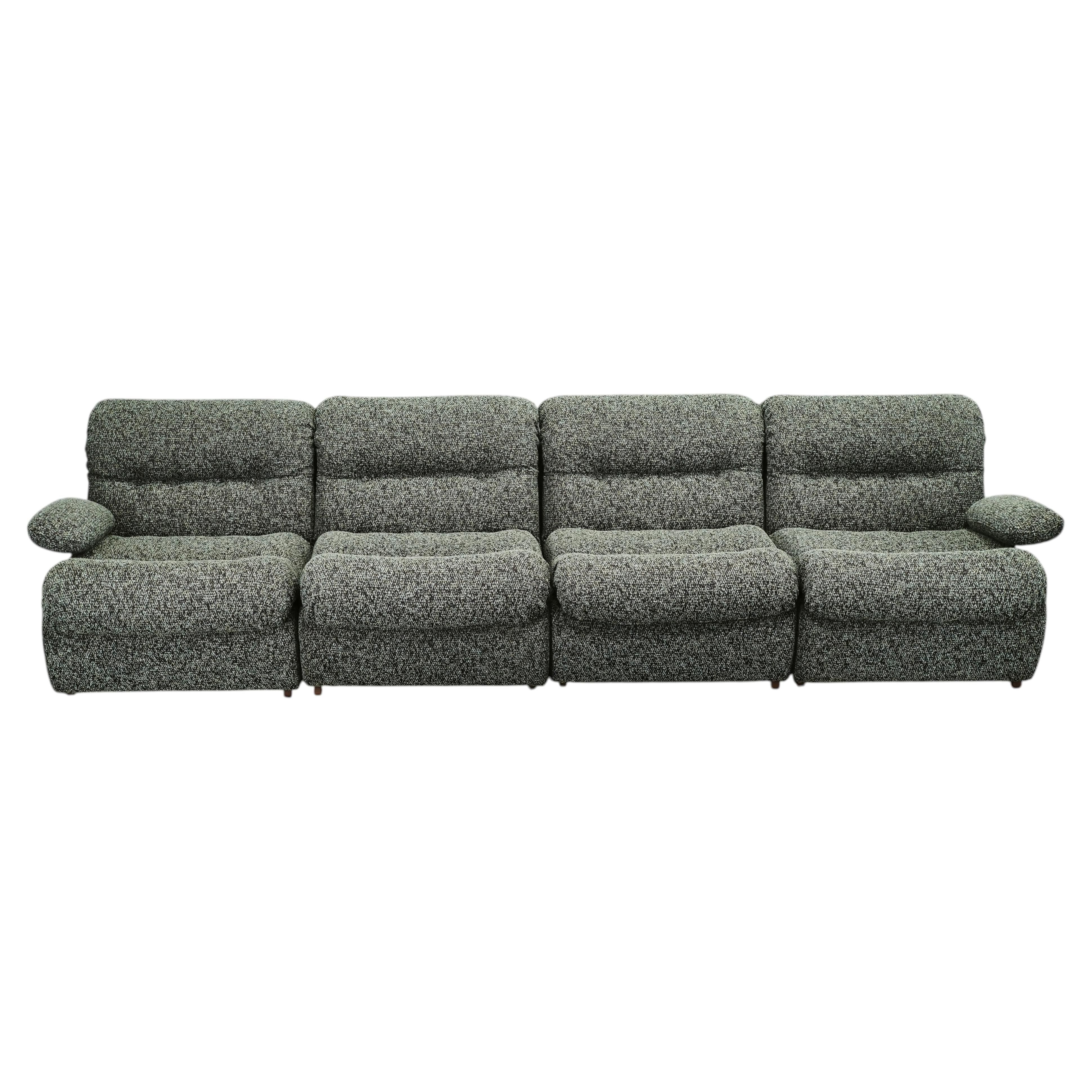 1970s Czechoslovak Space Age Four-Piece Sculptural Modular Sofa
