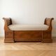 Lit bateau / Banquette ancienne noyer massif – Style Louis-Philippe –