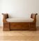 Lit bateau / Banquette ancienne noyer massif – Style Louis-Philippe –