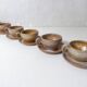 6 vintage stoneware cups with saucers