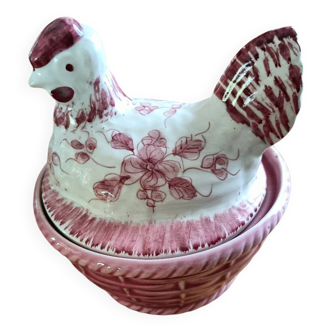 Ceramic hen candy box