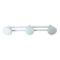 White lacquered metal wall coat rack, 3 hooks, 70s-80s