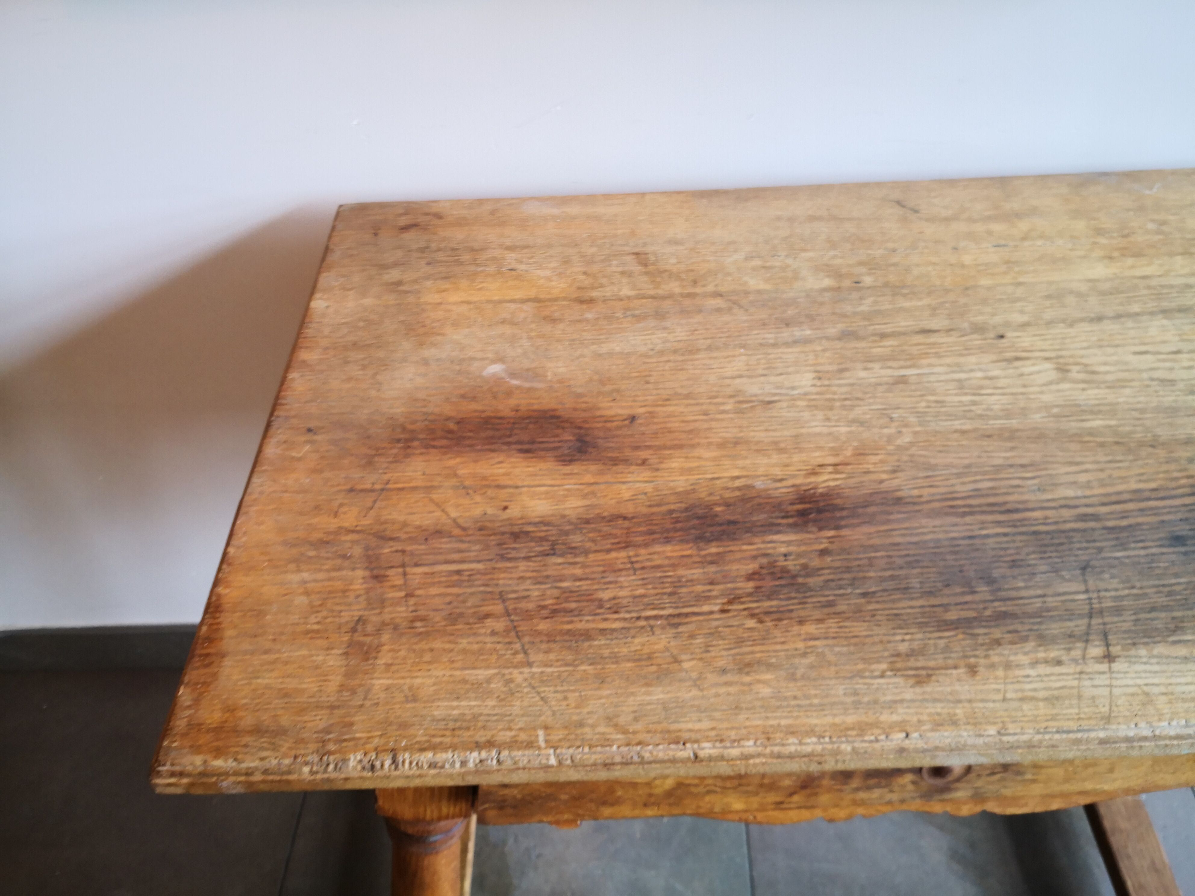 Old country desk feet turned