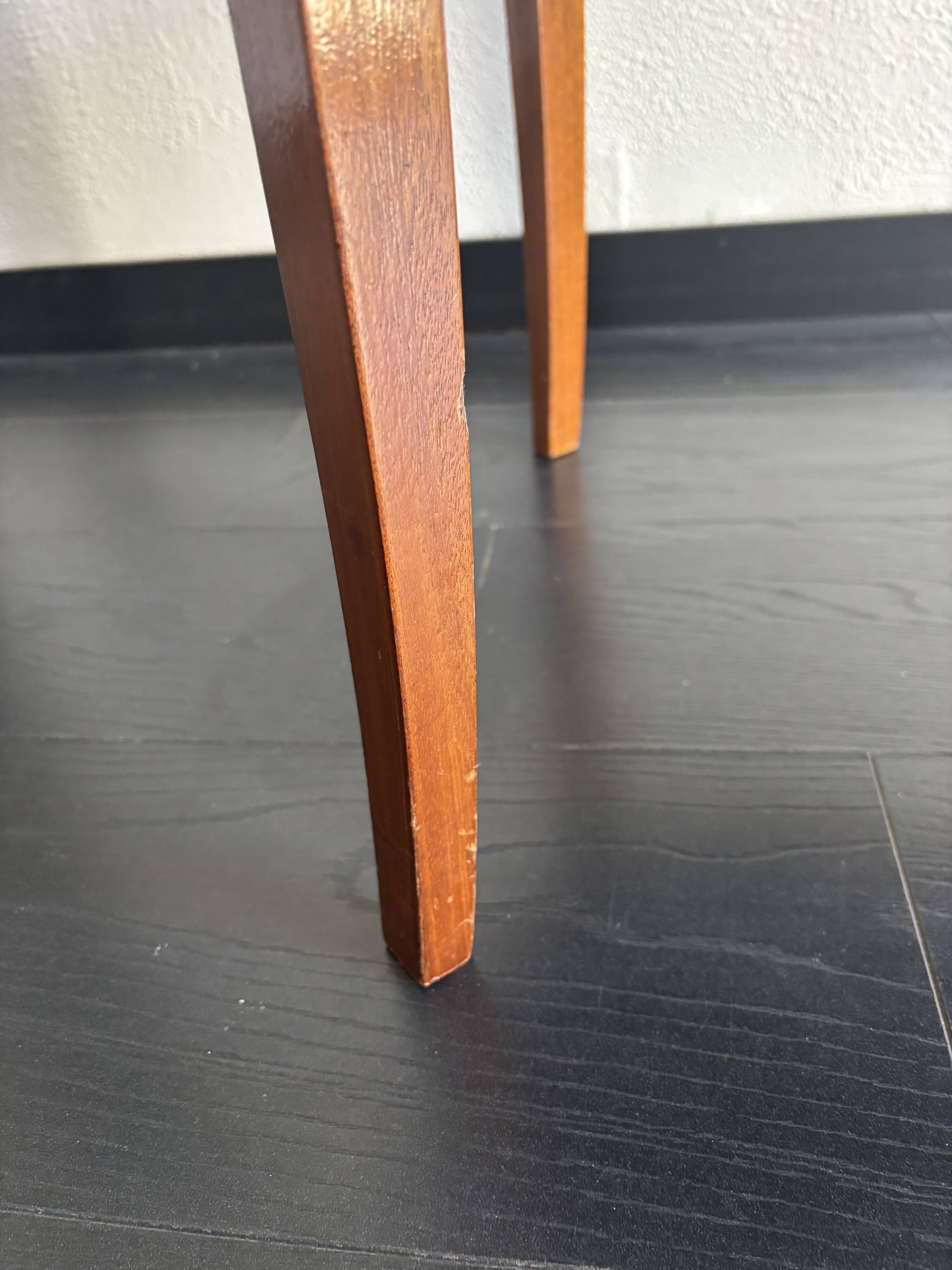 Vintage 1950 Hainke Germany round wooden coffee table - 61 cm