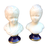 Children's busts in biscuit