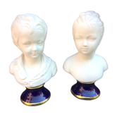 Children's busts in biscuit