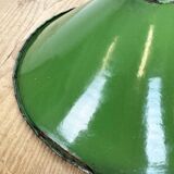 Industrial British Green Enamel Factory Pendant Lamp, 1950s