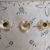 3-branched candle holder in silver metal