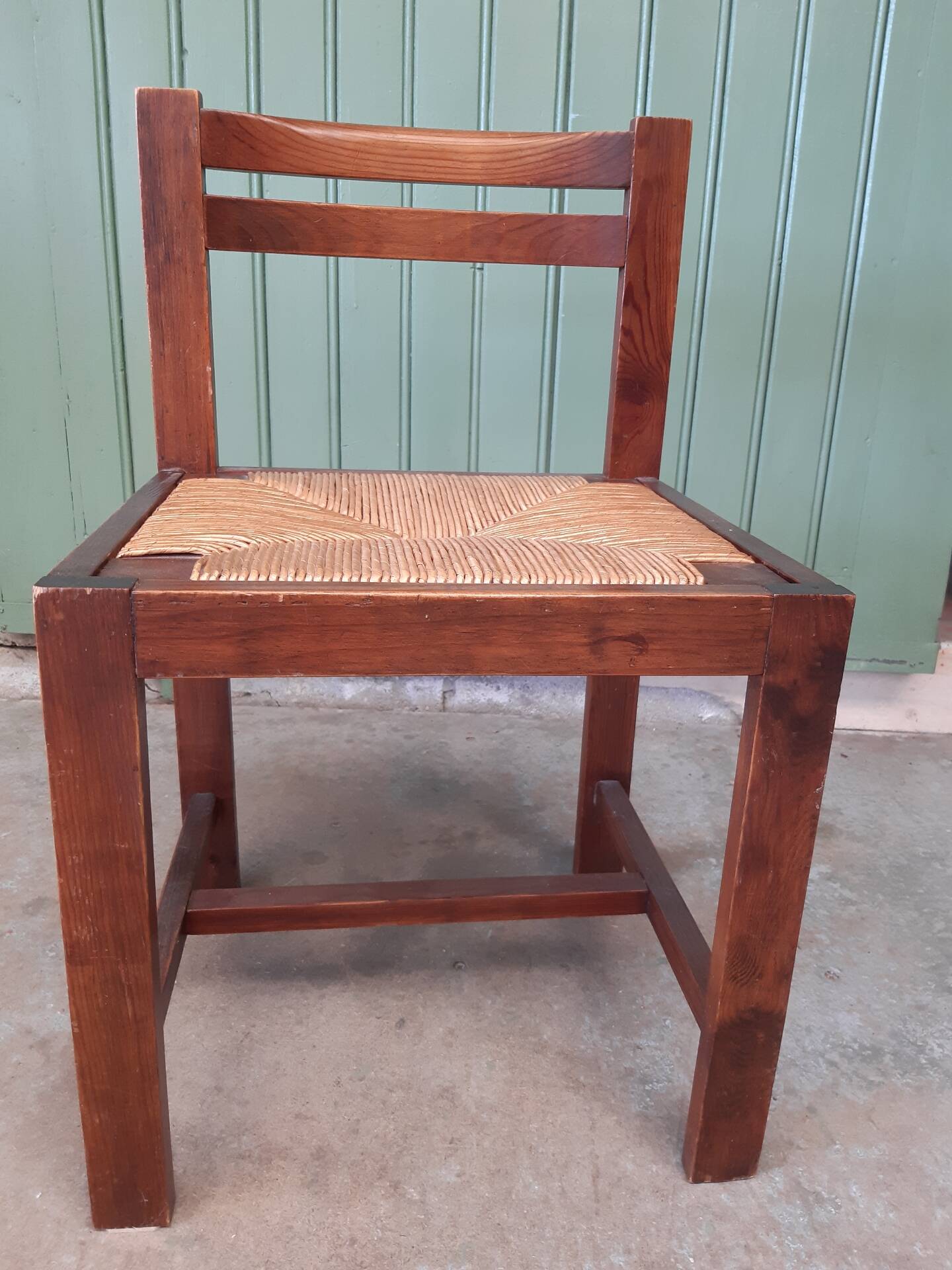 4 straw chairs.