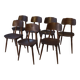 Set of 7 oak and beech plywood chairs