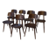 Set of 7 oak and beech plywood chairs