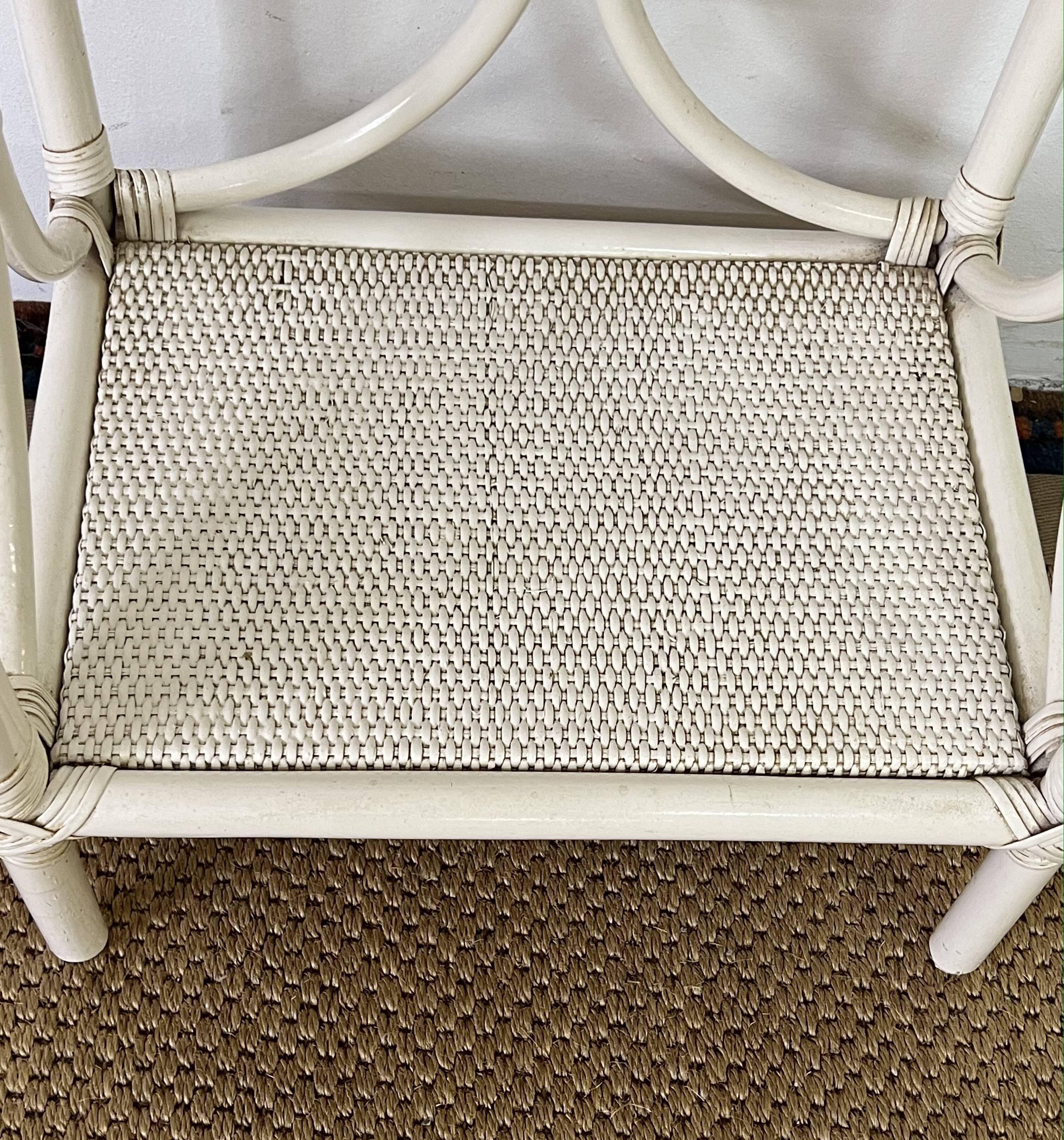 Vintage rattan side table / bedside table