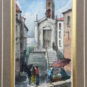 Watercolour painting Pierre Comba (1859-1934) Landscape of Sardinia Italy Nice