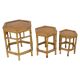 Vintage Set of 3 Bamboo and Rattan Side Tables / Nesting Tables – Boho Styl