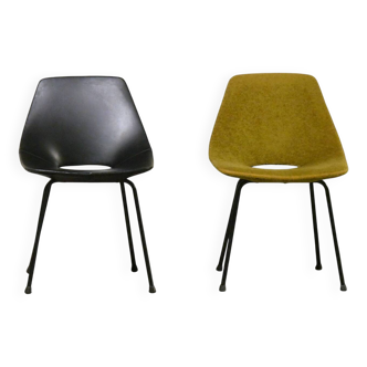 Pair of P. Guariche Barrel Chairs by Steiner - Vintage Circa 1950
