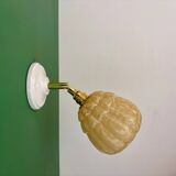 Vintage glass globe wall light in yellow from Clichy.