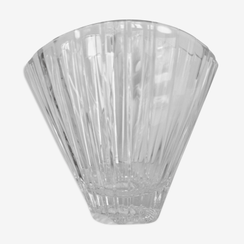 Crystal fan vase, vintage 90s