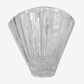 Vase éventail en cristal, vintage années 90