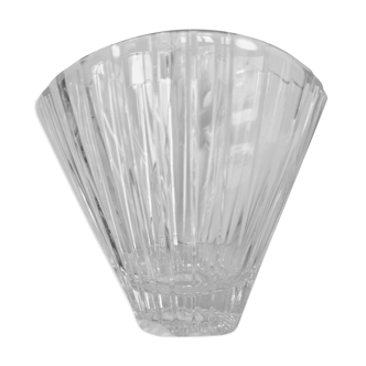 Crystal fan vase, vintage 90s