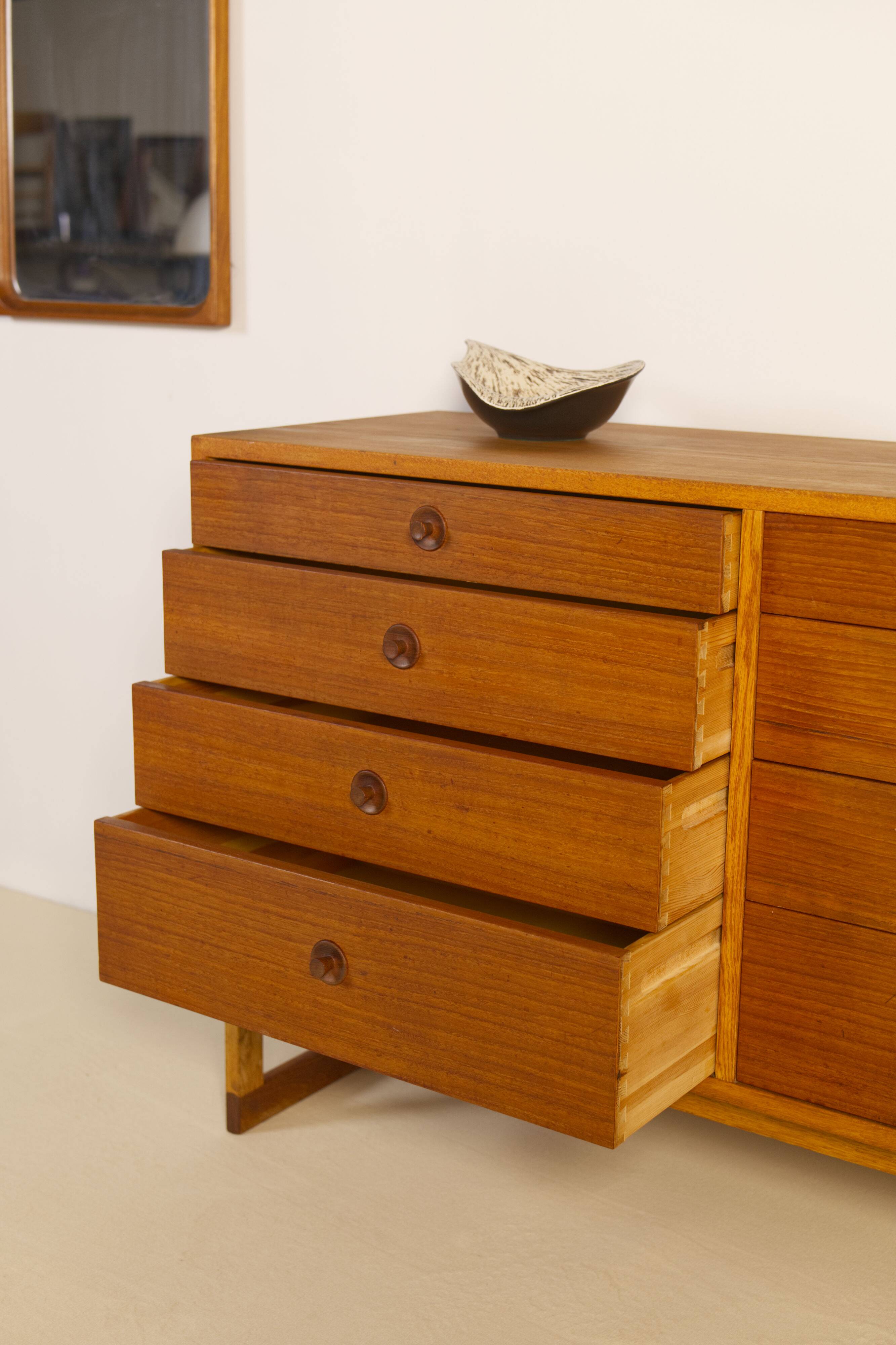 Oak and teak chest of drawers by Børge Mogensen for Karl Andersson & Söner, 1958
