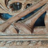 Old mirror wood decoration knot partition