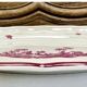 Old oval dish Gien model Paysages roses 1960 1971