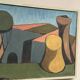 Large Original Swedish Oil on Canvas – "Spansk By" by Emil Clahr (1905–1983) – Signed – 1961 – Vintage & Framed