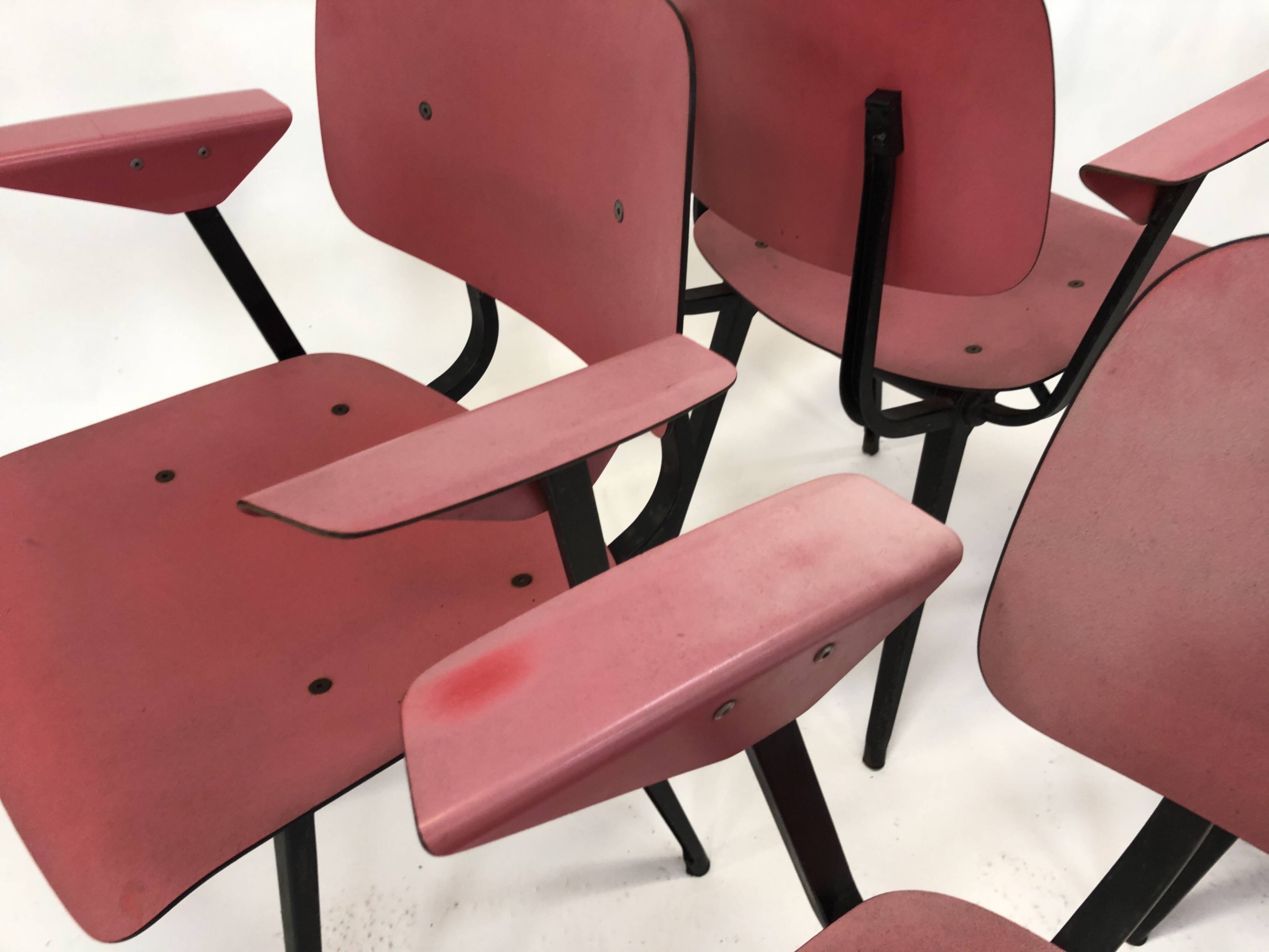 Set of 4 Friso Kramer Revolt chairs first edition with armrests