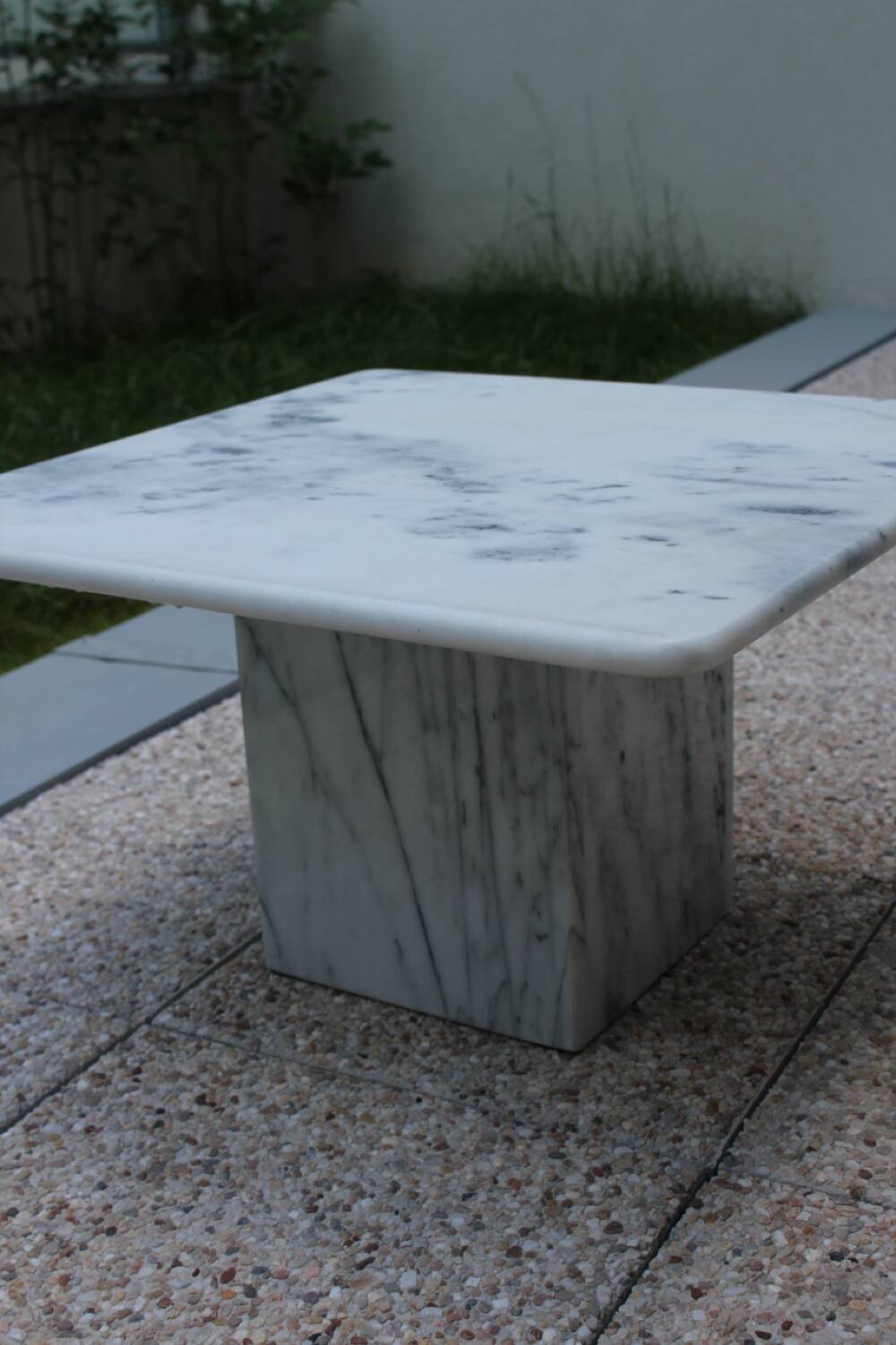 Vintage white marble coffee table