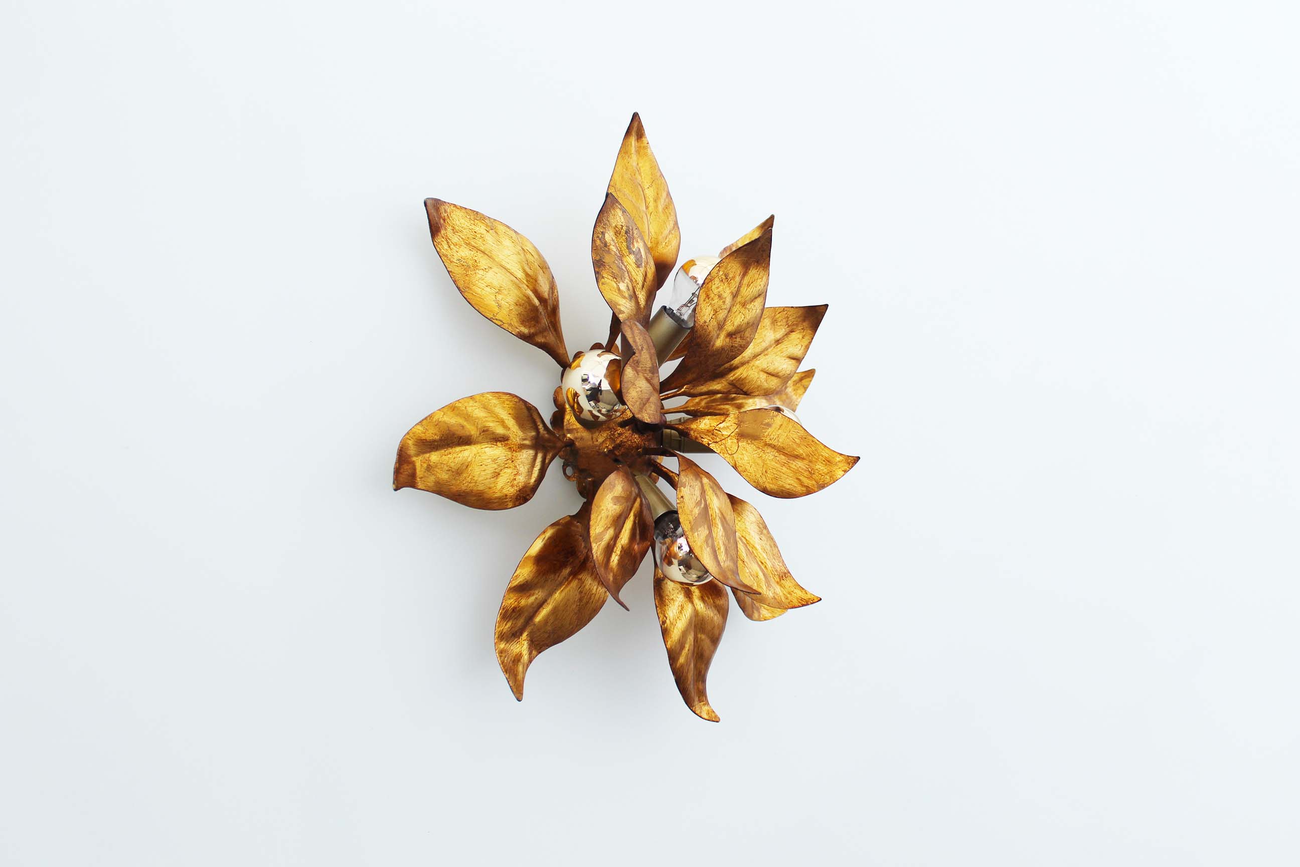 Gilt Florentine Flush Mount Light by Hans Kögl