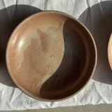 11 assiettes creuses artisanales vintage en grès mat