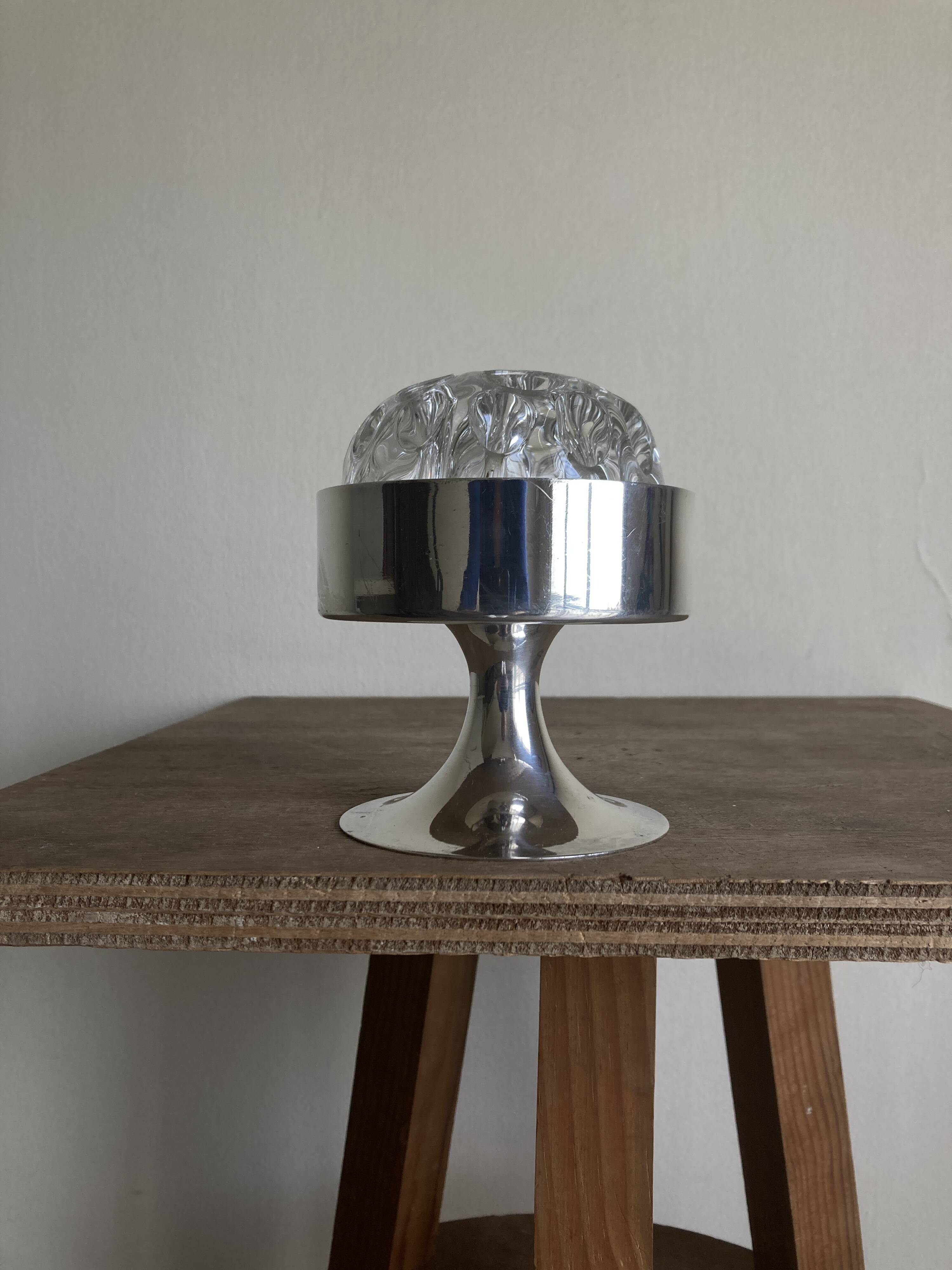 Tulip foot flower spade 1970 in silver metal