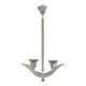 Elegant 2 cup Barovier Art Deco chandelier, Murano glass, brass structure 1940s