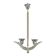 Elegant 2 cup Barovier Art Deco chandelier, Murano glass, brass structure 1940s