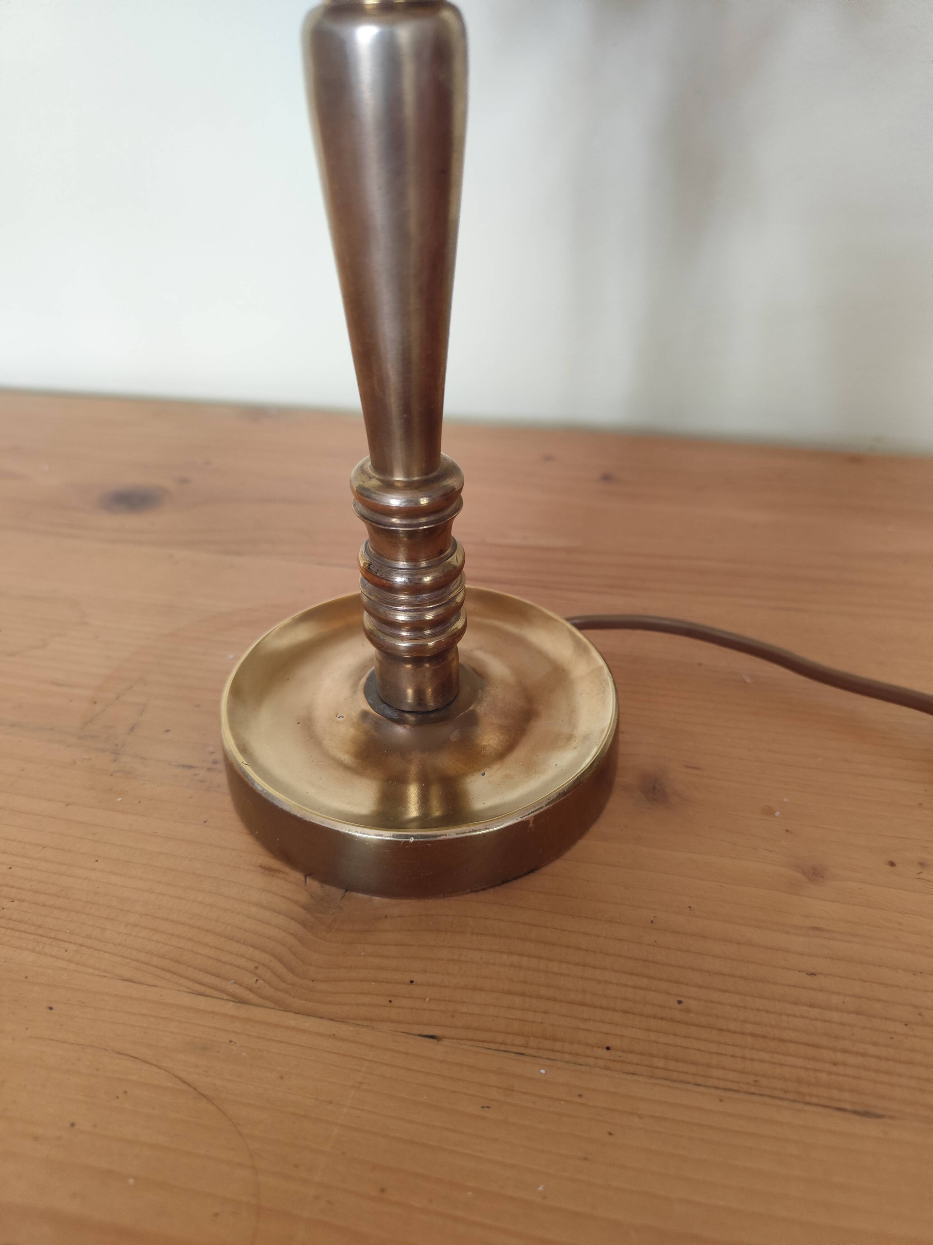 brass three-light bouillotte lamp, desk lamp