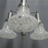 Vintage hanging lamp with 3 cloudy glass shades