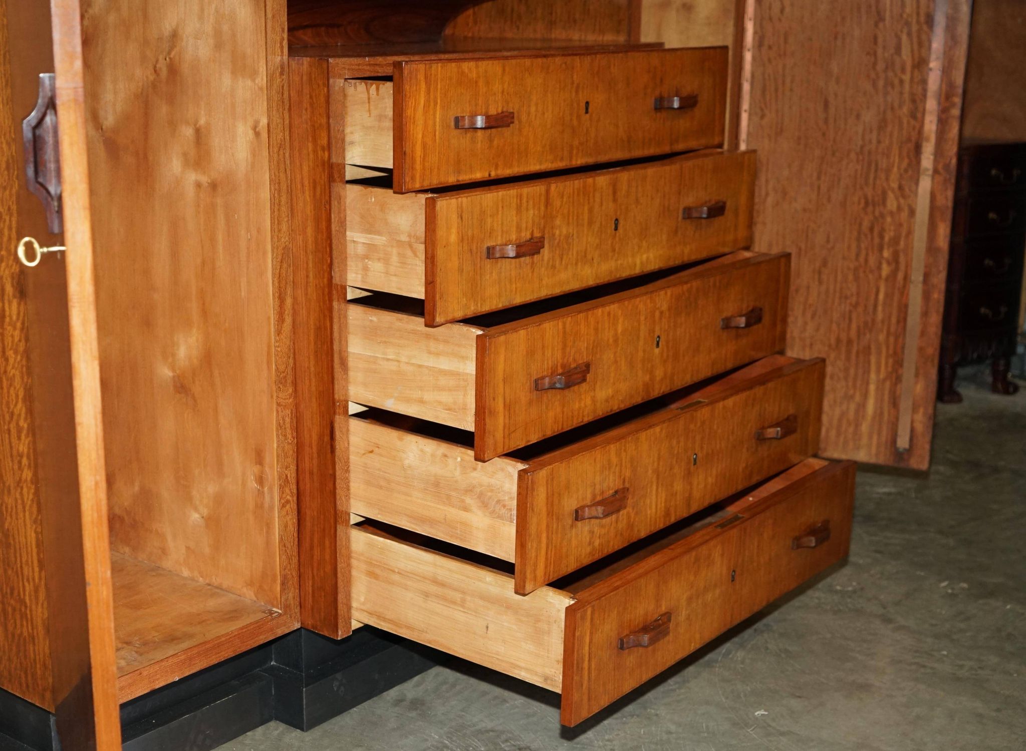 Art Deco Double Wardrobe Chest of Drawers 1920
